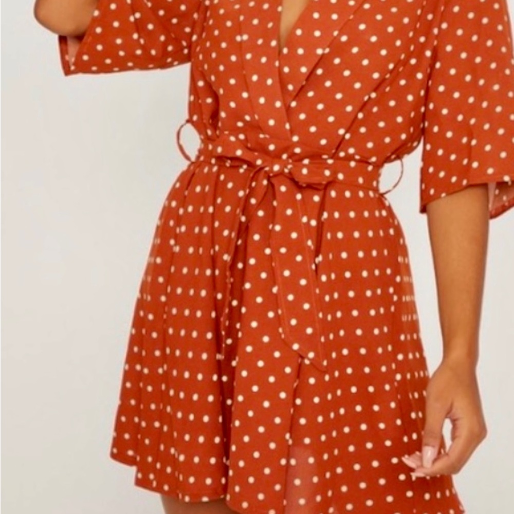 Super cute PLT Terracotta Polka Dot Dress